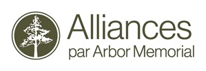Le logo : Alliances par Arbor Memorial. Le logo : Alliances par Arbor Memorial.
