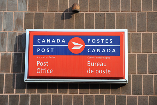 Canada Post sign. Canada Post sign.