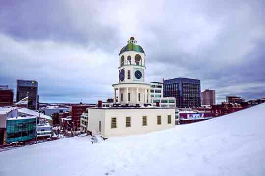 Halifax downtown old historical citadel clock