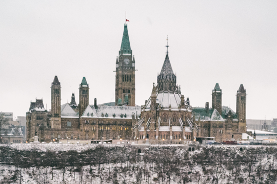 View of Parliament Hill in winter