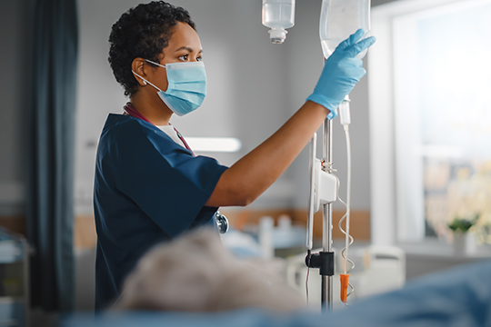 Nurse standing outside