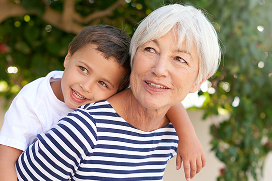 Grandmother with grandchild.