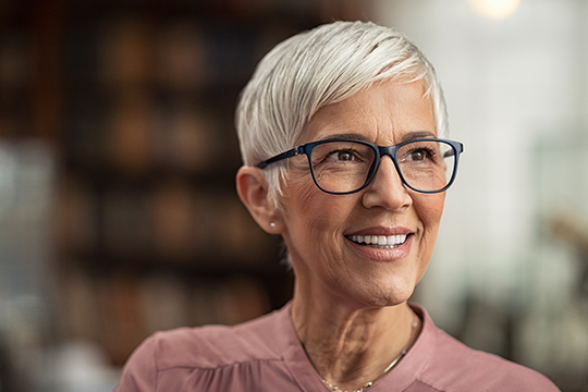 Smiling adult woman.