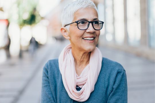 Smiling adult woman.