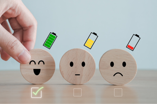 Energy and emotion level concept.