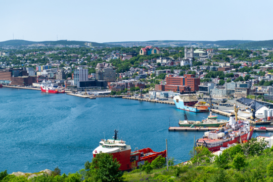 Downtown view from Signal Hill in St. John’s, Newfoundland. 
