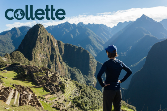 Woman looking out over Machu Picchu. 