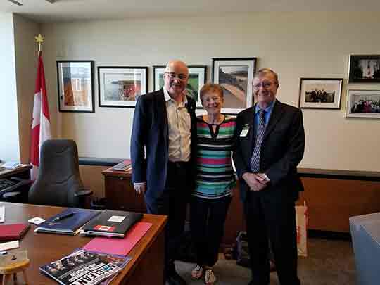 Mr. Easter, with Mr. Soulière. Federal Retirees’ member and volunteer Advocacy Program Officer Shirley Pierce also joined the meeting