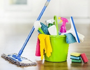 Mop and bucket.