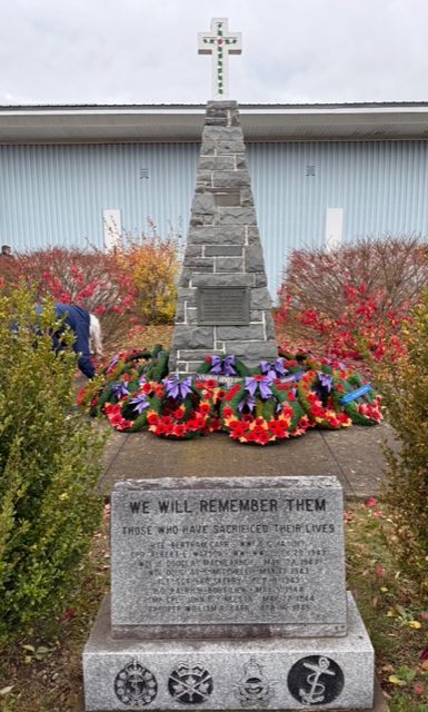 Cenotaph outside Royal Canadian Legion Dieppe Branch 90, Waverley.