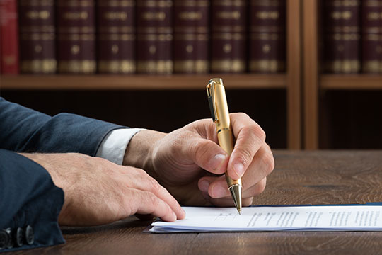 Filling out a form Powers of attorney.