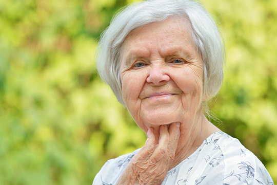 Senior woman outside