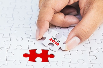 Budget 2019 puzzle piece. Budget 2019 puzzle piece.