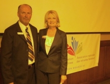 Kate Young of the Liberal Party and Branch President Gerry Filek