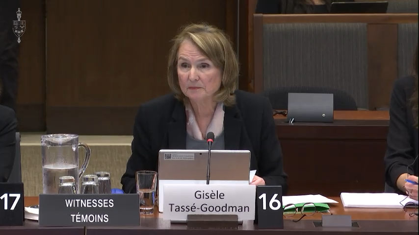 Gisèle Tassé-Goodman, qui est la présidente du conseil d’administration de Retraités fédéraux, a comparu devant le Comité permanent de la condition féminine de la Chambre des communes.