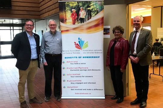 Panelists at Federal Retirees’ Charlottetown branch event.